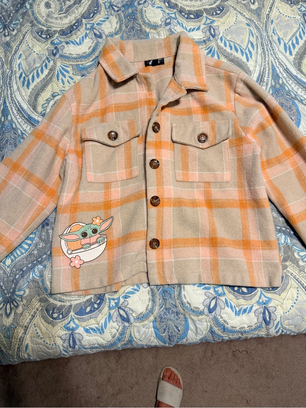 Star Wars Orange & Cream Plaid Shirt Jacket